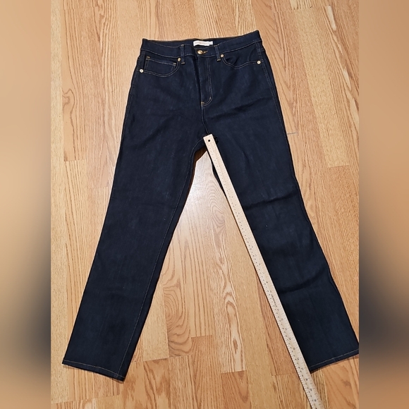 ALT Elena Gilbert Tory Burch Denim Pants Women Sz 31 Dark Straight Leg High Rise - Picture 15 of 16